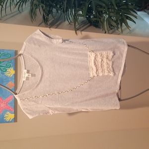 ❤️5for$12 Jessica Simpson grey top with pocket girls size L